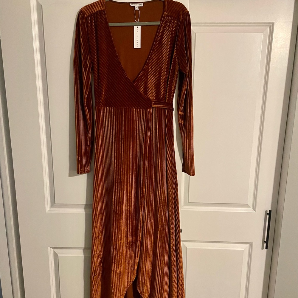 NWT copper Baltic Born velvet wrap dress